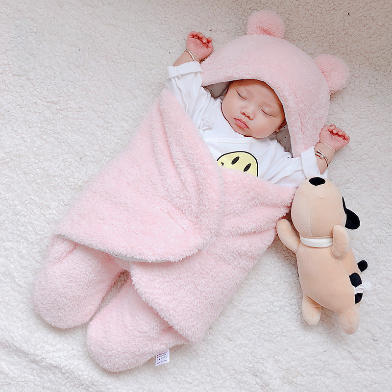 Baby Sleeping Bag Envelope for Newborn Baby Winter Swaddle Blanket Pink