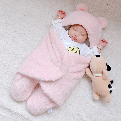 Baby Sleeping Bag Envelope for Newborn Baby Winter Swaddle Blanket Pink