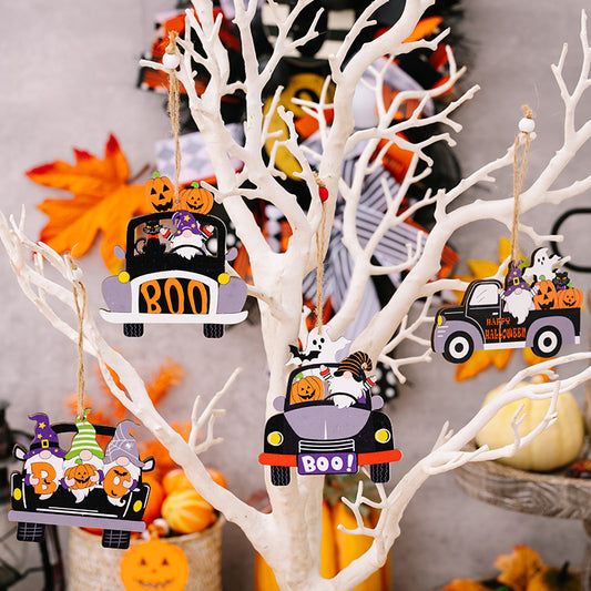 4-Piece Halloween Element Car-Shape Hanging Widgets Multicolor One Size