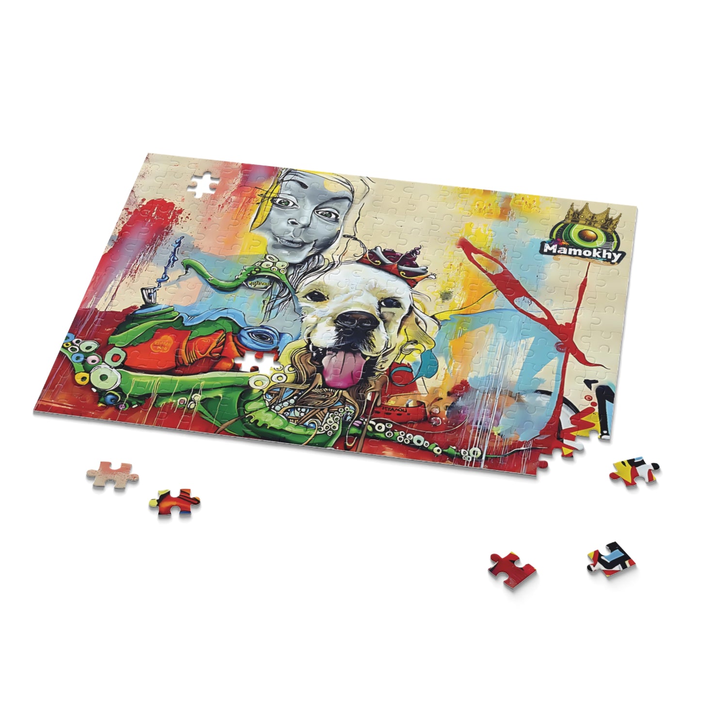 Puzzle - Street Art Dog and Funny Face, Multicolor - 252-Pieces