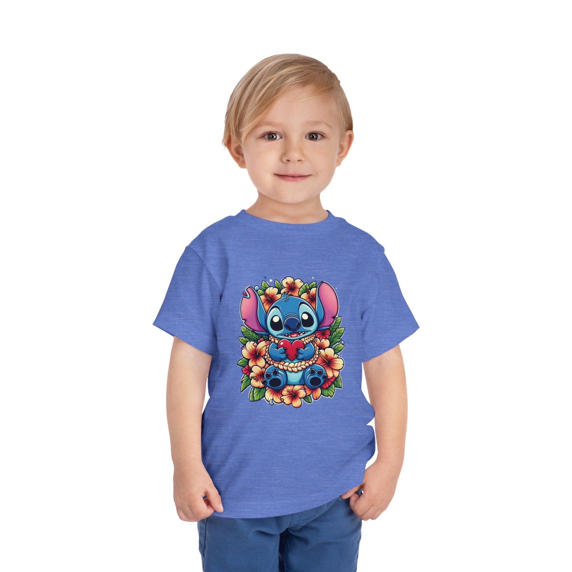 Toddler Tee, Lilo & Stitch Design, Stitch Lei Heart, Kids Shirt, Baby Tshirt, Children Clothing, Disney Gift, Ohana Love, Family Outfit