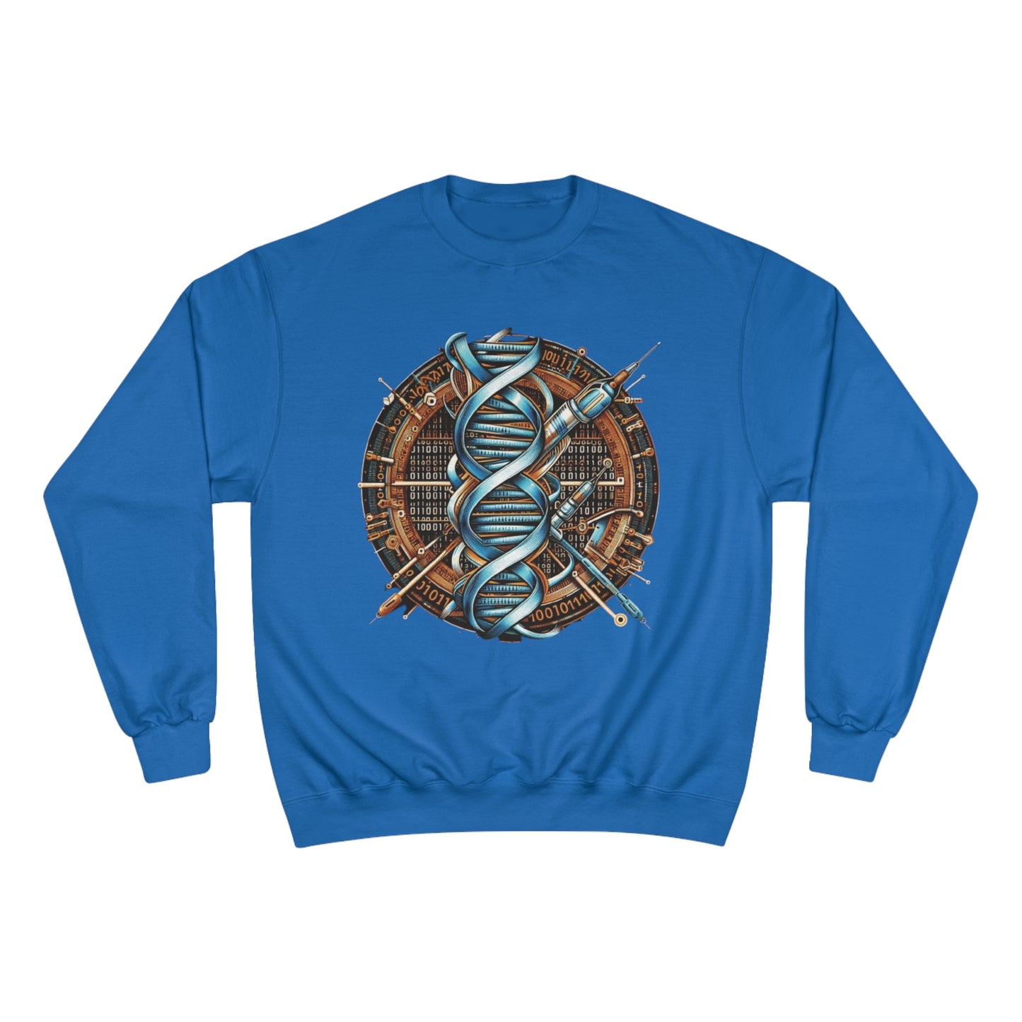 Champion Sweatshirt - Medical Data Flow Binary Stream Design Royal Blue