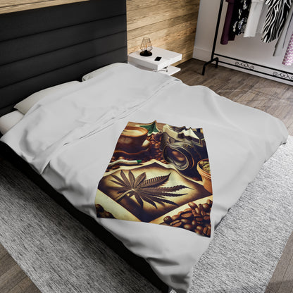 Coffee, Weed and Photography Vibes - Velveteen Plush Blanket