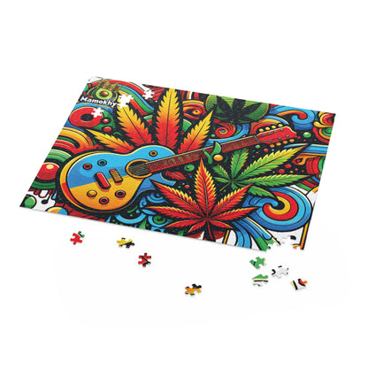 Musical Herb Vibes Puzzle - Custom 120, 252, 500-Piece Options in Gift-Ready Packaging, Jigsaw Puzzle, Relaxing Puzzle, Entertainment Game,