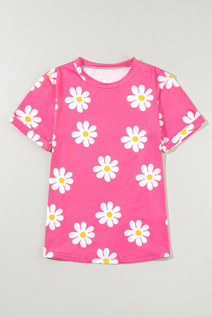 Printed Round Neck Short Sleeve T-Shirt