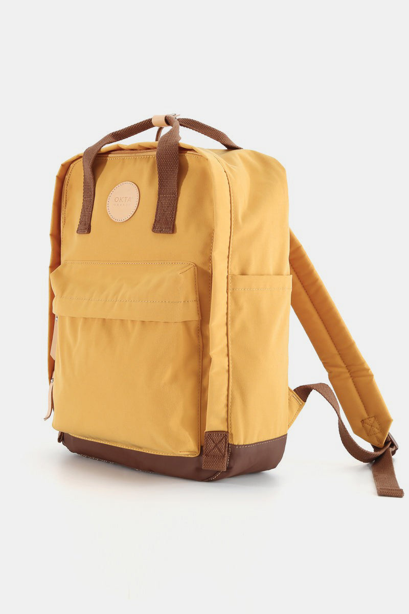 Himawari Waterproof Canvas Backpack Bag with Side Pockets Yellow One Size