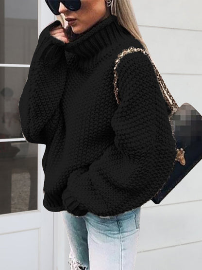 Turtleneck Long Sleeve Sweater Black