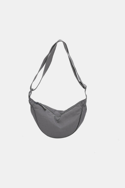 Zenana Crescent Crossbody Bag Grey One Size