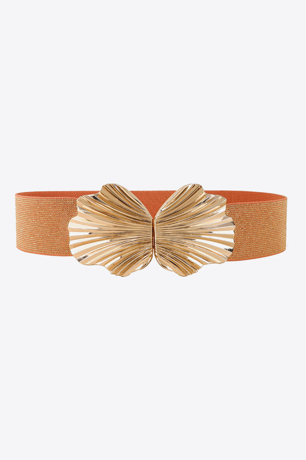 Zinc Alloy Buckle Elastic Belt Caramel One Size