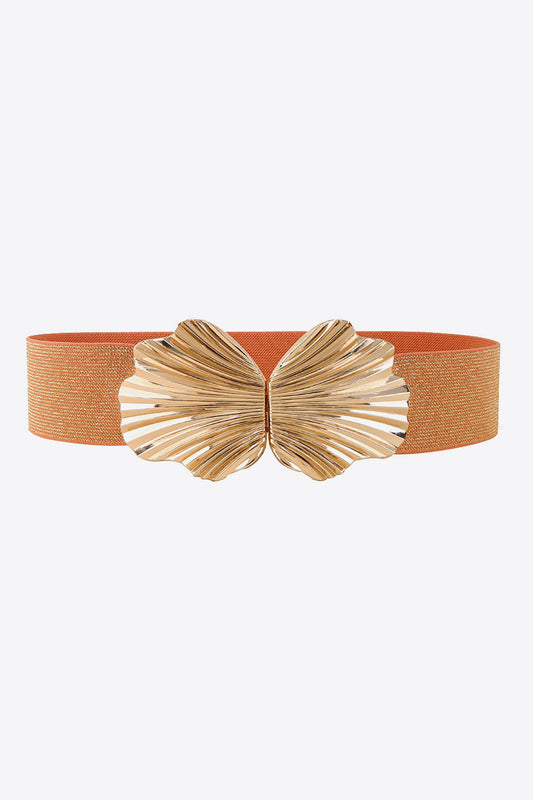 Zinc Alloy Buckle Elastic Belt Caramel One Size