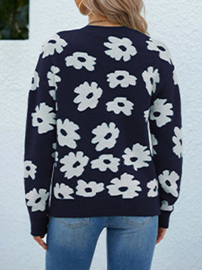 Floral Round Neck Sweater