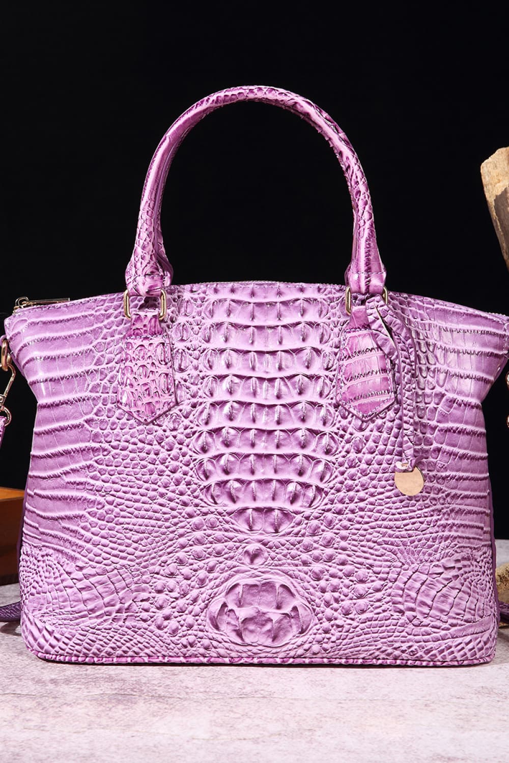 PU Leather Handbag Lilac One Size