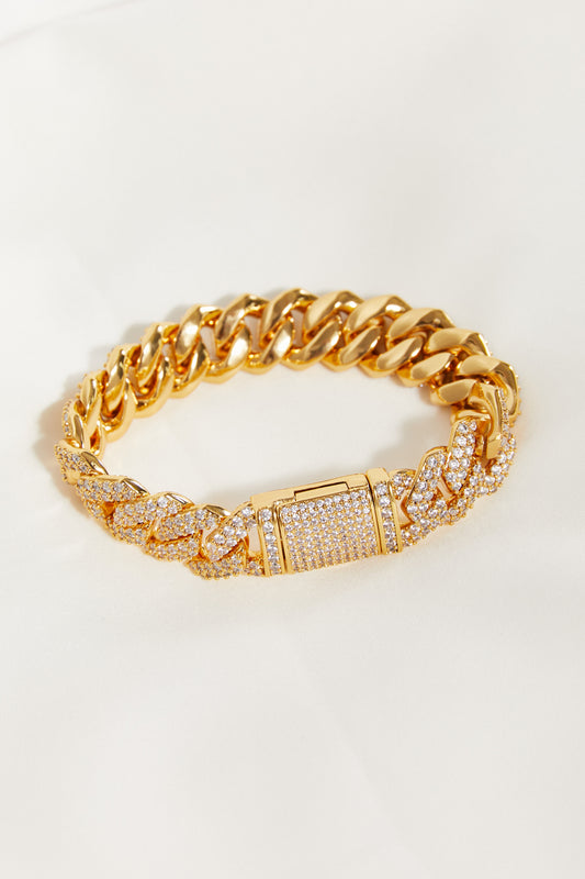 Alloy Inlaid Zircon Bracelet Gold