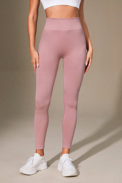 Wide Waistband Sports Leggings Dusty Pink