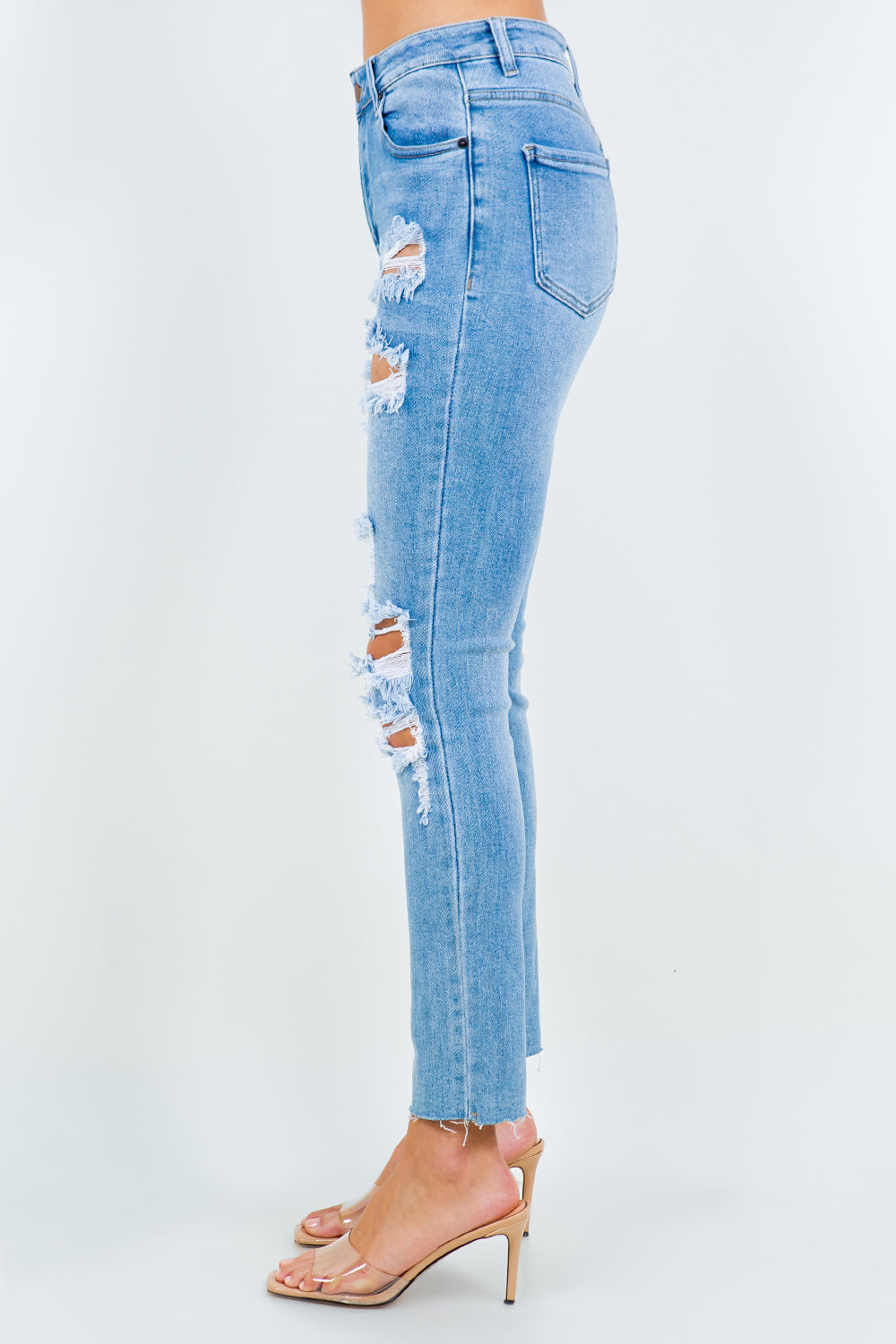 American Bazi High Waist Destroyed Jeans - Distressed Denim for a Trendy, Edgy Look