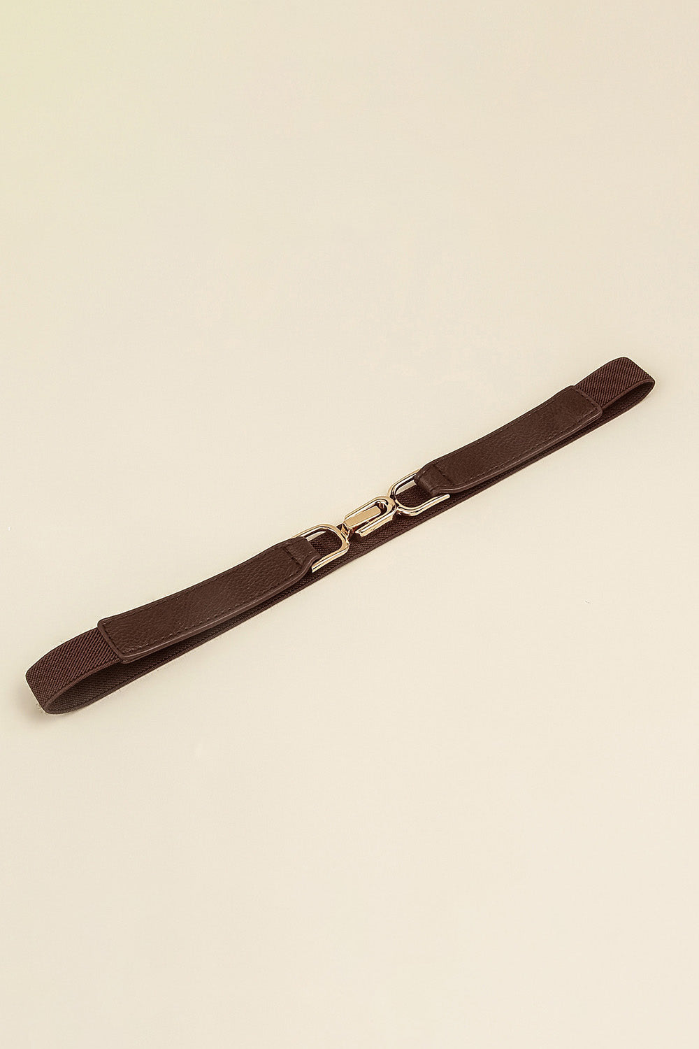 Alloy Buckle Elastic Belt Mocha One Size