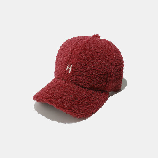 Sherpa Letter H Embroidered Cap Burgundy One Size