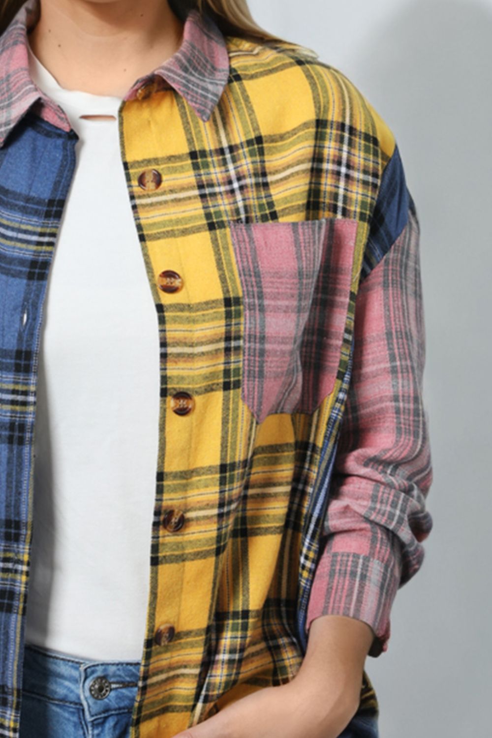 Tricolor Plaid Shirt - Thandynie