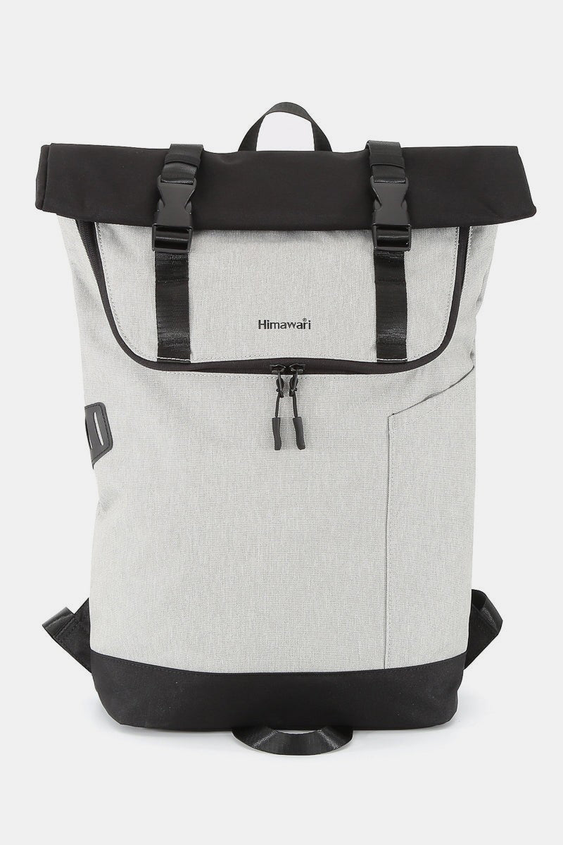 Himawari Contrast Waterproof Canvas Backpack Bag Light Gray One Size