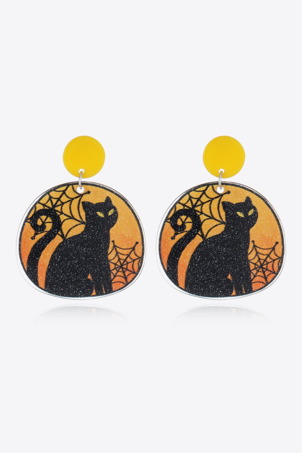 Halloween Theme Earrings Cat One Size