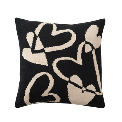 Cute Black And White Nordic Style Living Room Sofa Pillow Cushion With Core Black 45x45cm