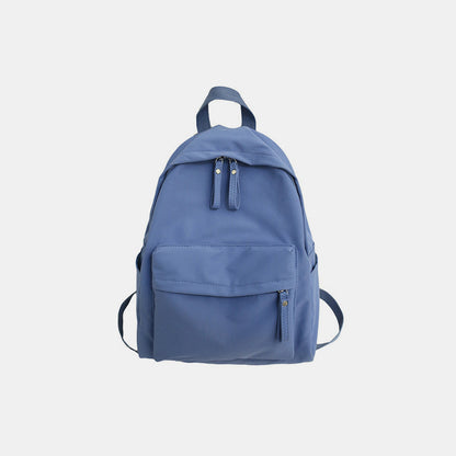 Zip Cotton Backpack Bag Dusty Blue One Size