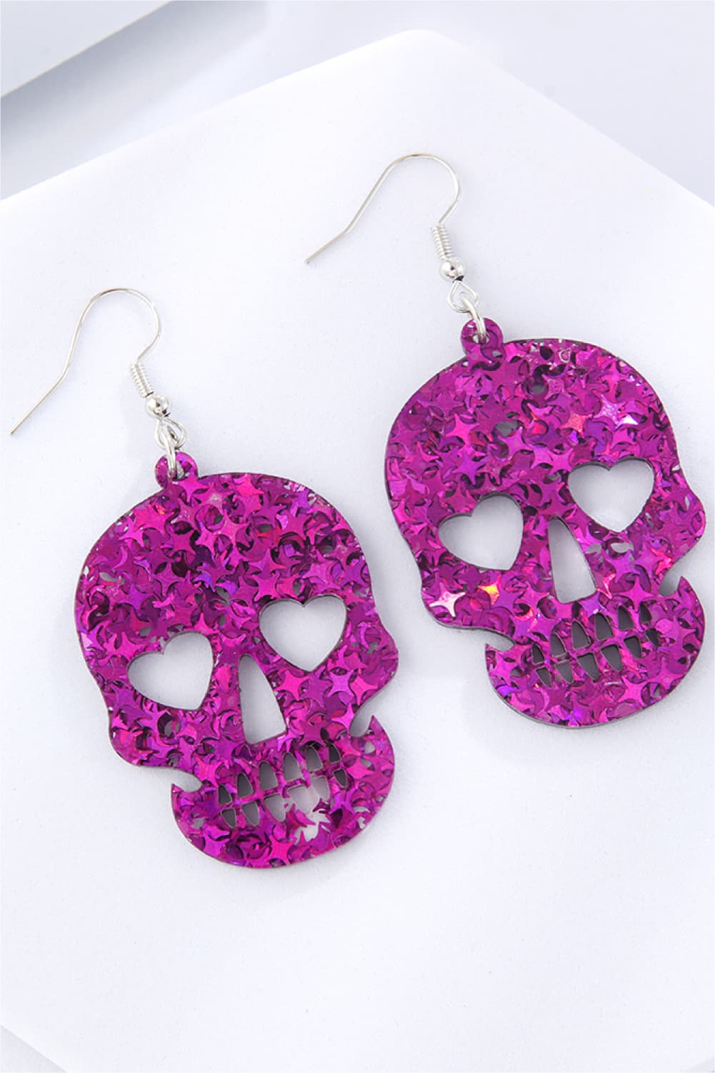 Acrylic Skull Drop Earrings for Halloween