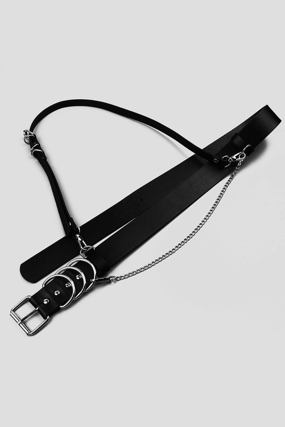 Punk PU Belt Black Sliver One Size