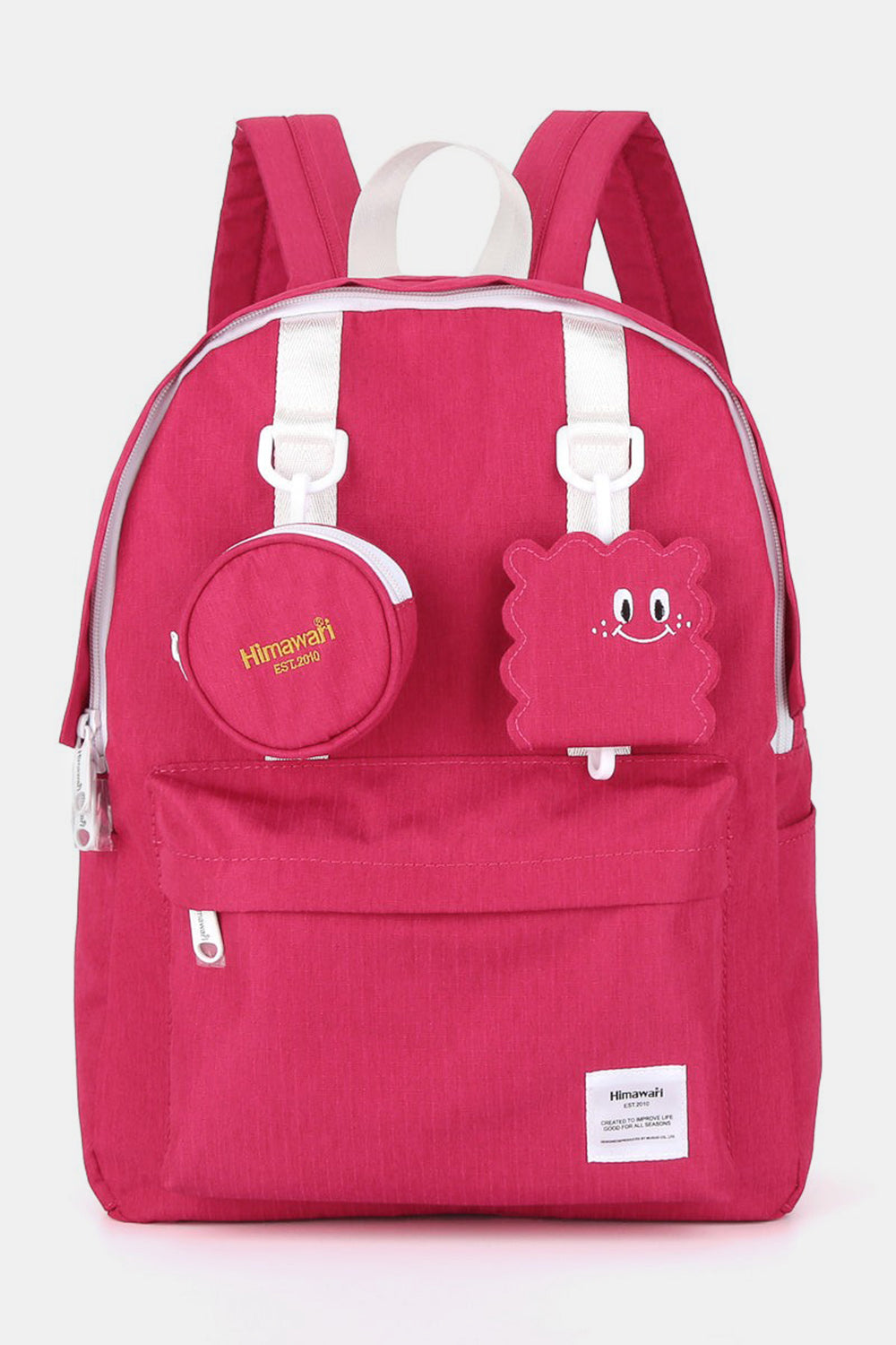 Himawari Waterproof Canvas Backpack Bag with Removable Coin Purse Pink One Size