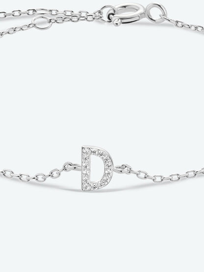 A To F Zircon 925 Sterling Silver Bracelet