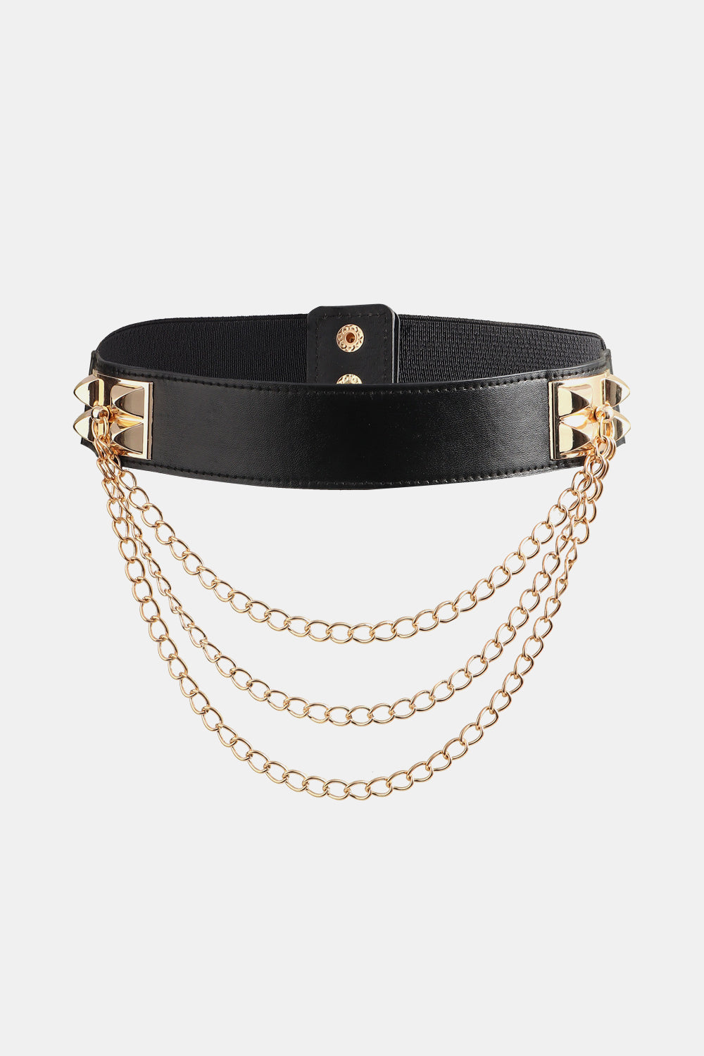 Elastic Belt with Chain Black One Size