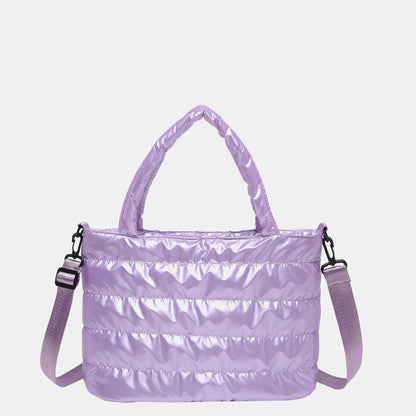 PU Leather Detachable Strap Crossbody Bag Heliotrope Purple One Size