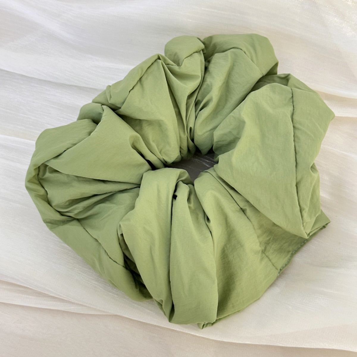 Ruched Elastic Hair Scrunchy Matcha Green One Size