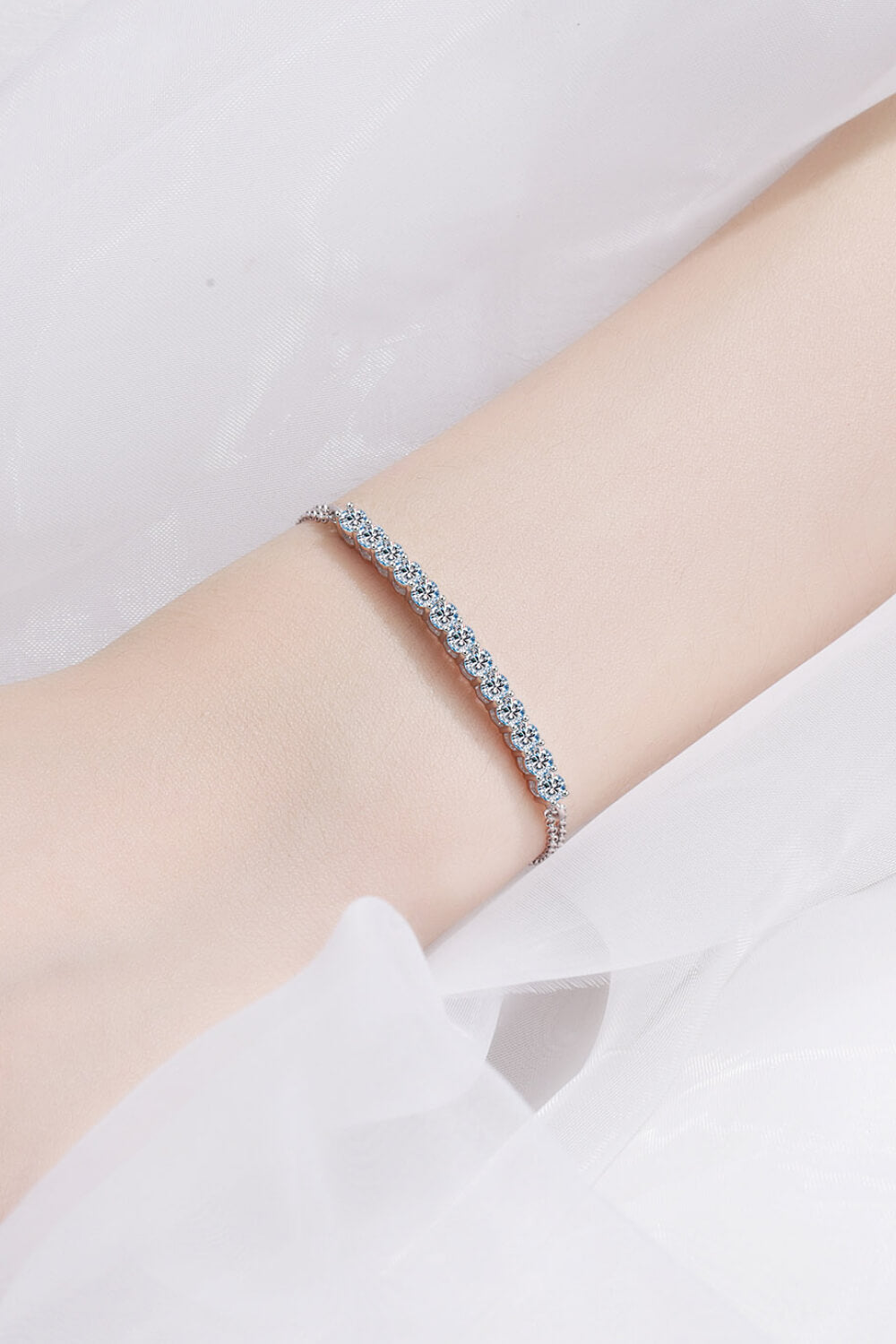 Adored Moissanite Sterling Silver Bracelet