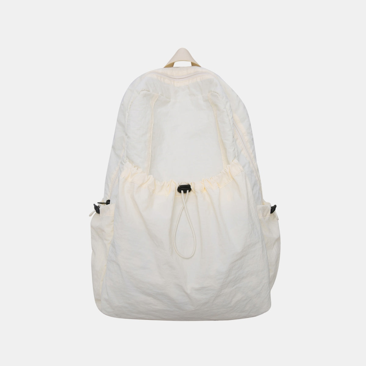 Drawstring Nylon Backpack Bag Ivory One Size