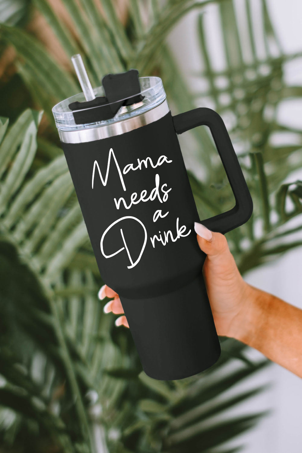 Black Mama Needs A Drink Stainless Steel Portable Cup 40oz Black ONE SIZE 95%PC+5%SS