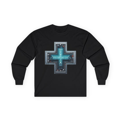 Long Sleeve Tee with Unique Technology Design – Sleek and Modern Tech-Inspired Shirt for Casual Wear and Tech Enthusiasts Black