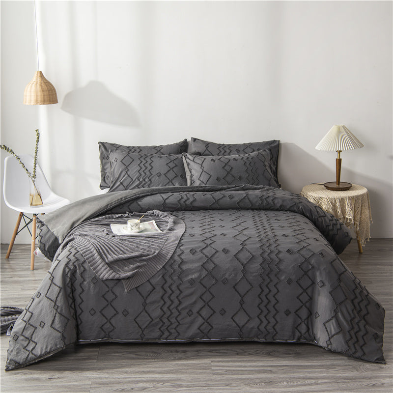 Quilt Cover Ins Bohemian Craft Three Or Four Sets Dark Grey