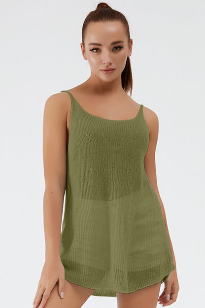 Scoop Neck Spaghetti Strap Knit Cami