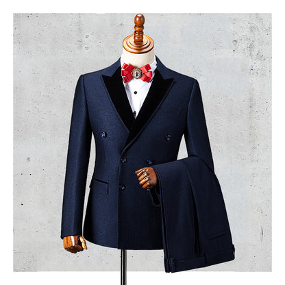 Men's Suit Set Fashionable Casual Suit Wedding Dress Two-piece Set