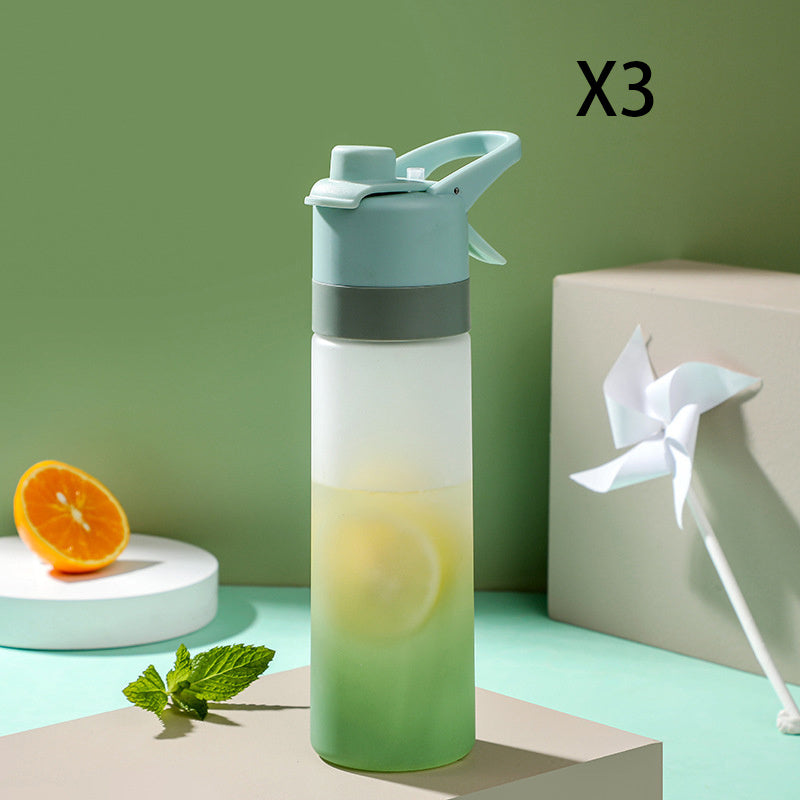 Spray Water Bottle For Girls Outdoor Sport Fitness Water Cup Large Capacity Spray Bottle Drinkware Travel Bottles Kitchen Gadgets Green 3PCS