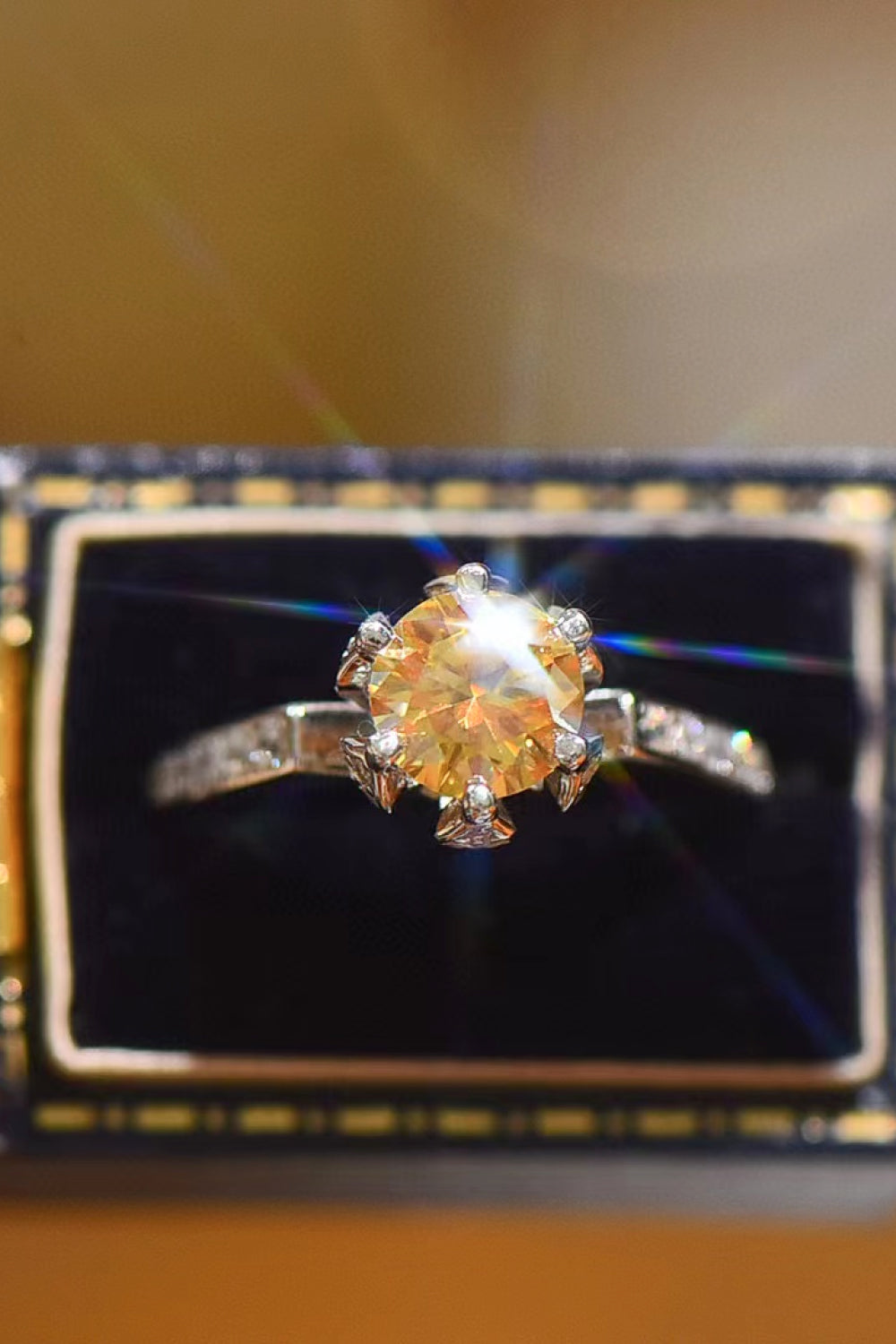 You'are My Lover 2 Carat Moissanite Ring Yellow