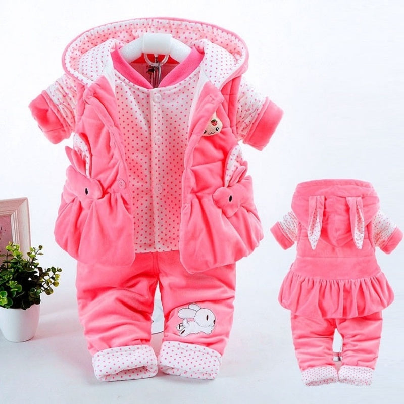 Baby Autumn Clothing Girls Autumn And Winter Clothing Suits Pink