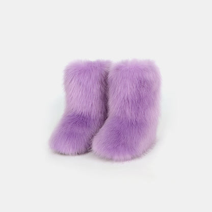 Thermal Fuzzy Platform Boots Lavender