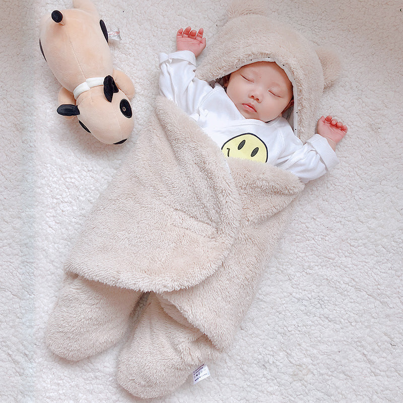 Baby Sleeping Bag Envelope for Newborn Baby Winter Swaddle Blanket Beige