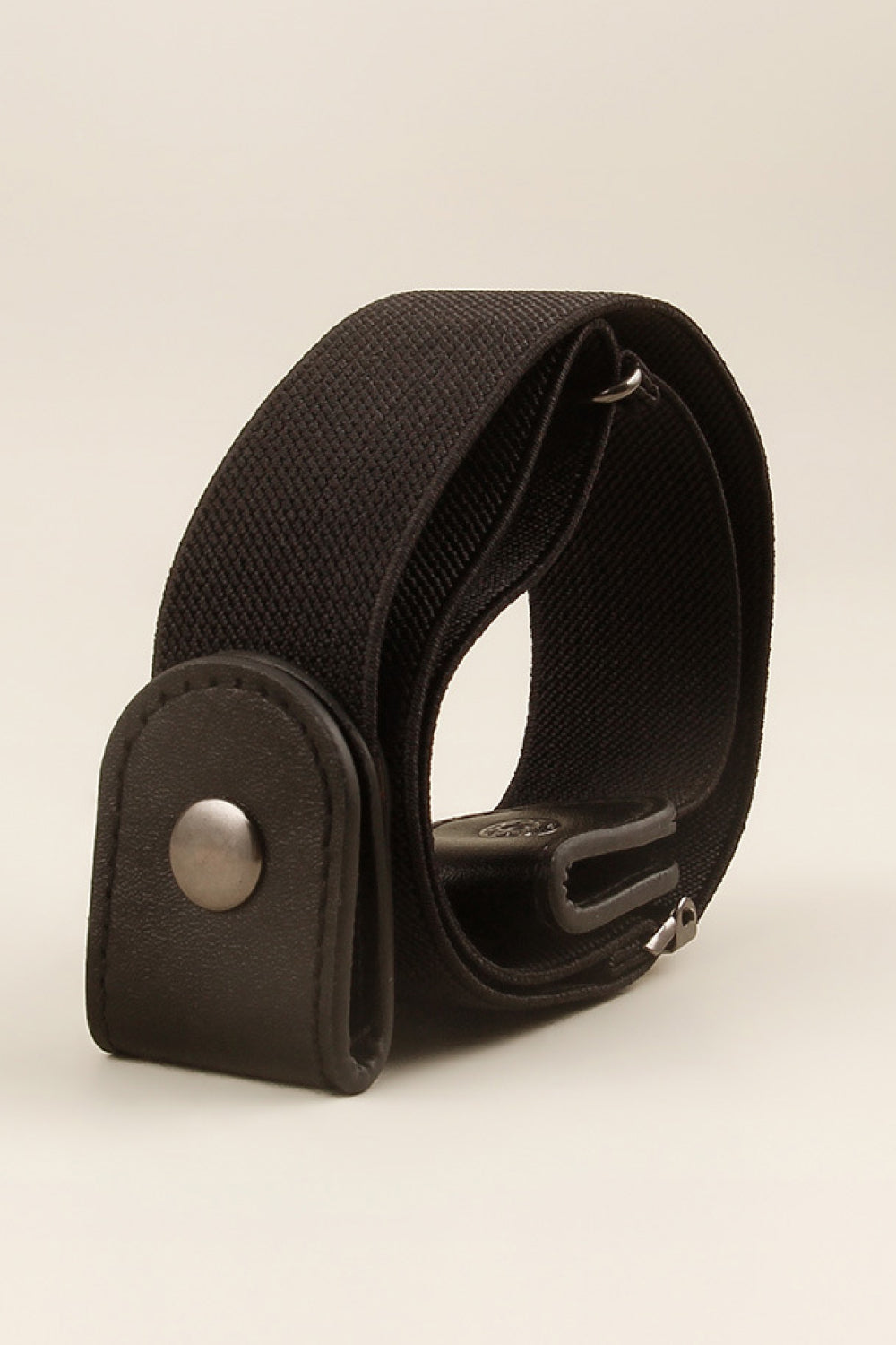 PU Elastic Snap Closure Belt Black One Size