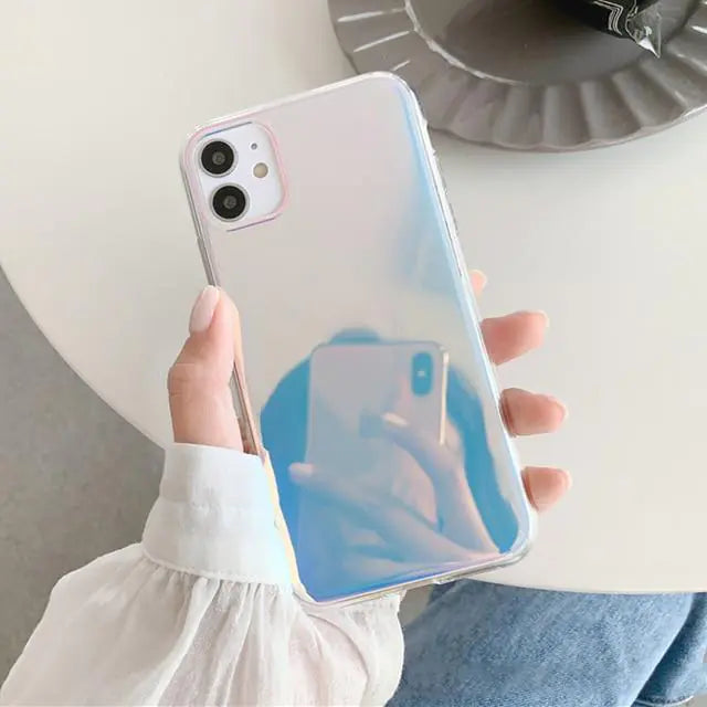 Luxury Mirror Phone Case Silver iPhone 13