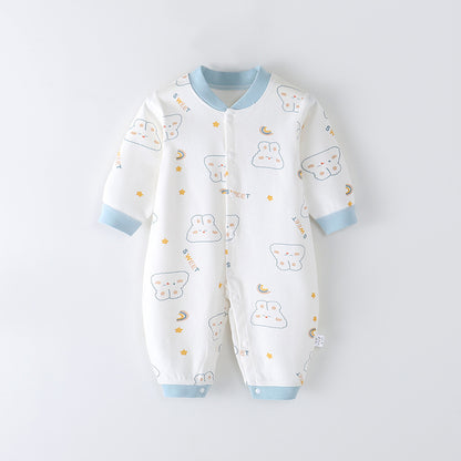 Combed Cotton Printed Newborn Clothes Boneless Jumpsuit Cloud Bunny