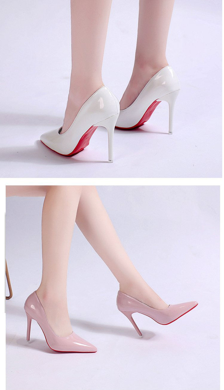 Pumps Women's Stiletto Heel Pointed Toe Sexy High Heels Shallow Mouth Super High Heel Solid Color