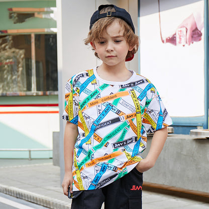 Children's Printed T-Shirt | Stripes, Letters, and Abstract Patterns for Boys and Girls